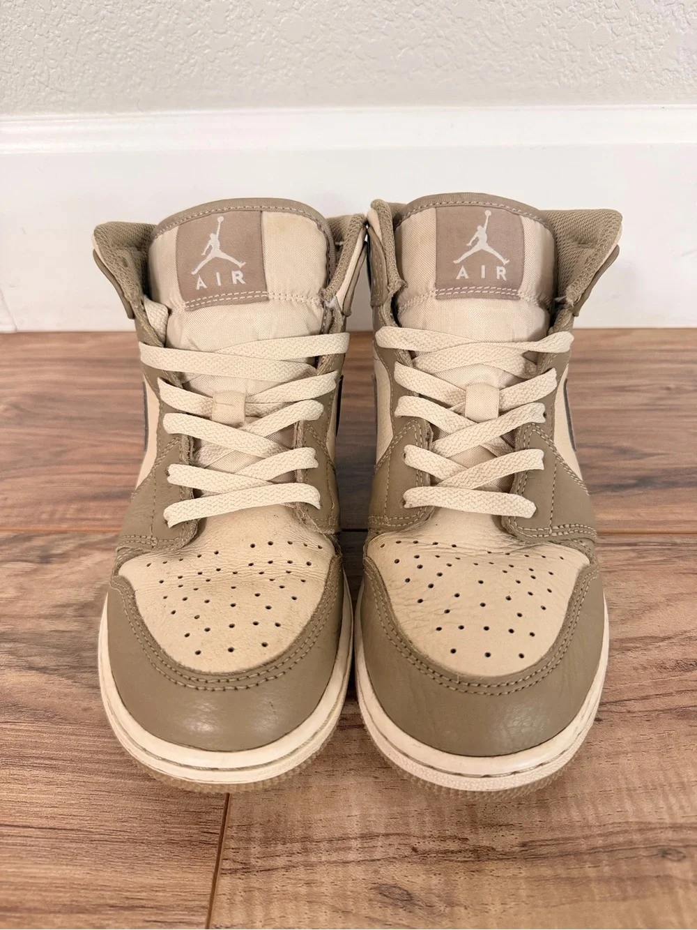Nike Air Jordan 1 w/ Golfkicks DIY Spikes Mid Taupe Cream High-Top Golf Shoes 6